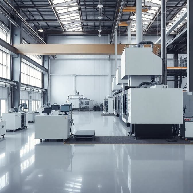 Zona de producción de Eminox Tech con maquinaria industrial
